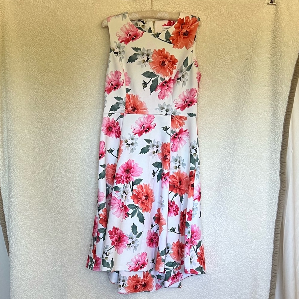 Calvin Klein Floral High Low Dress